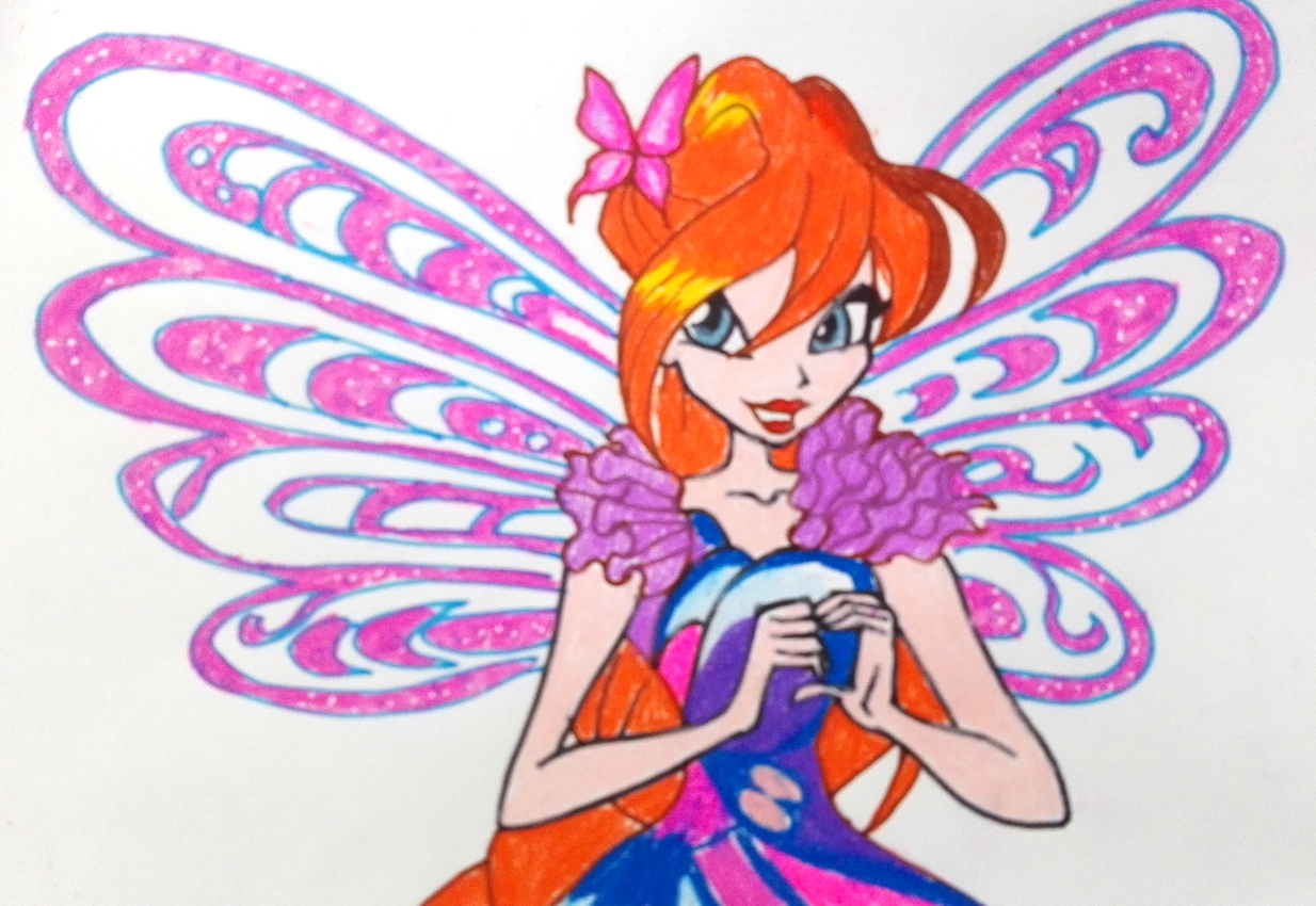 Immagine illustrazione di Bloom Butterflix delle Winx Cllub disegnata da GILP