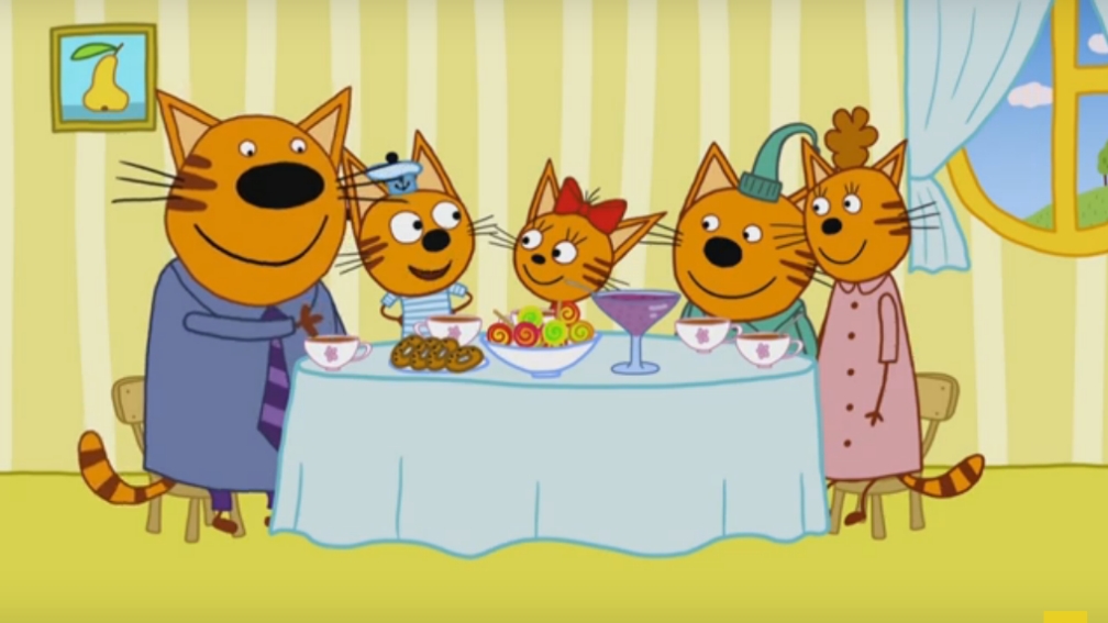 La famiglia di Kid-E-Cats - Dolci gattini riunita a tavola 