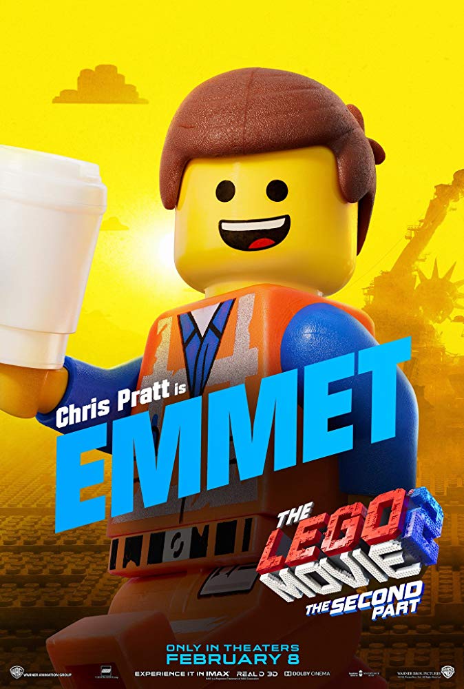 Emmet è il protagonista del film The Lego Movie 2: Una Nuova Avventura
