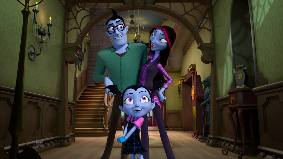 Vampirina con i suoi genitori