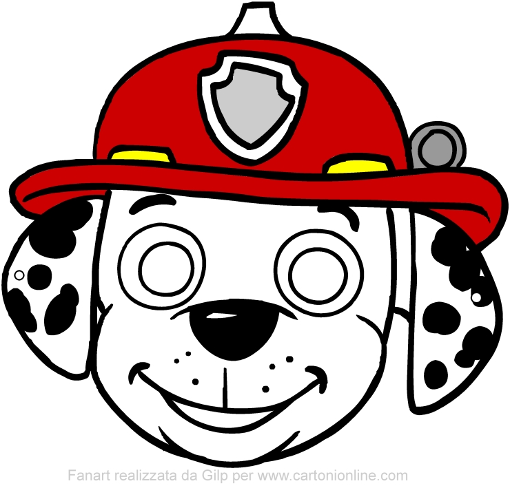 Maske von Marshall (Paw Patrol) zum Ausschneiden